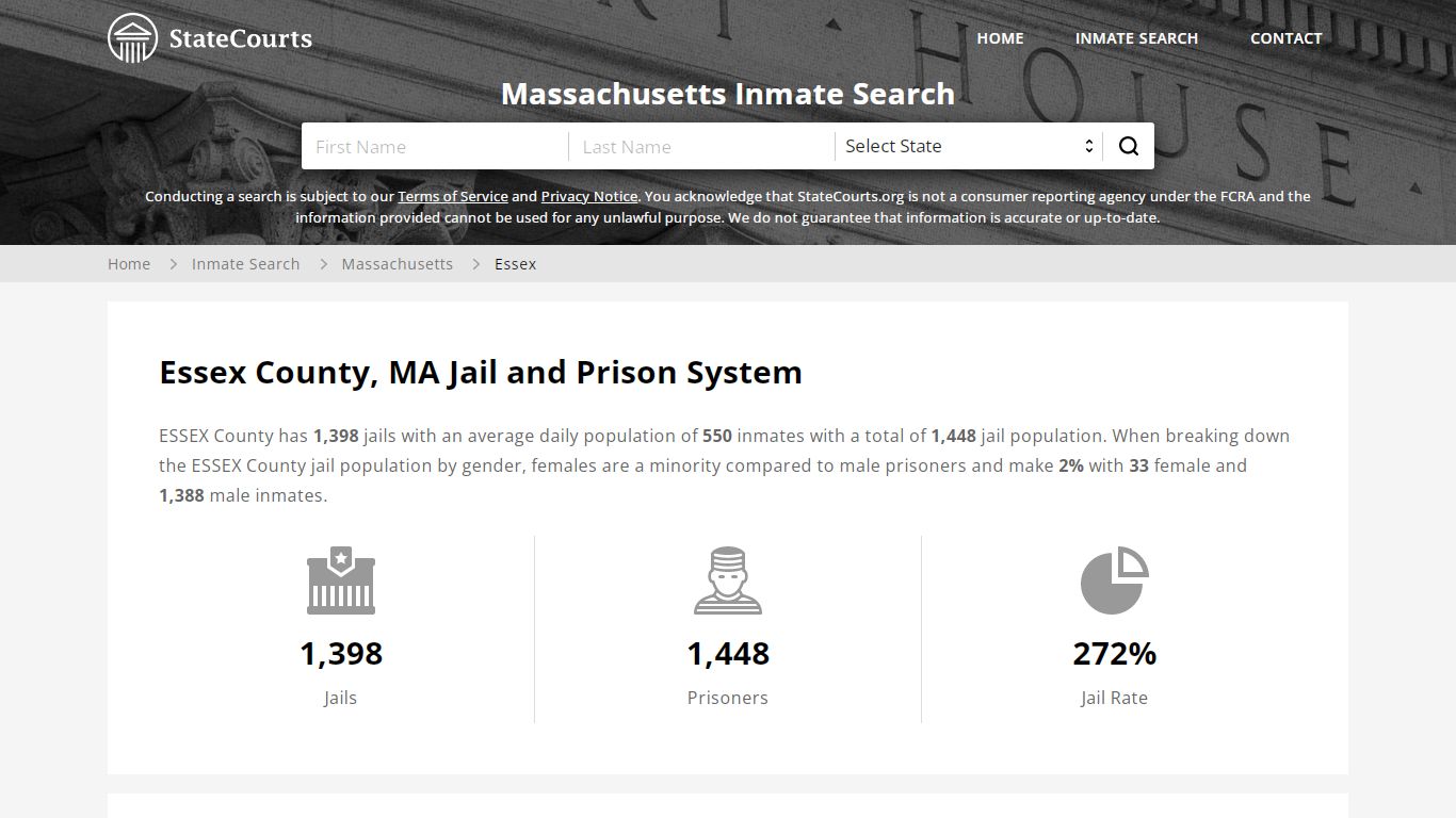 Essex County, MA Inmate Search - StateCourts