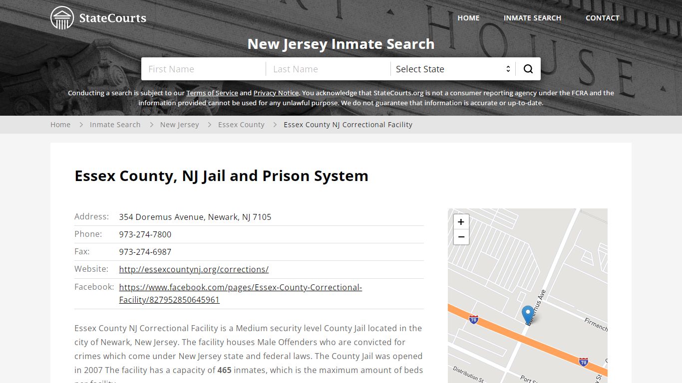 Essex County NJ Correctional Facility Inmate Records Search, New Jersey ...